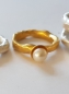 Preview: Ring "Organic" goldplattiert mit Süßwasserperle
