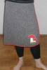 Wrap skirt with mushroom applique.