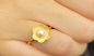 Preview: Hübscher Ring goldplattiert mit einer Blume und einer Süßwasserperle