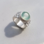 Preview: Stachelring mit einem Chalcedon