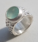 Preview: Stachelring mit einem Chalcedon