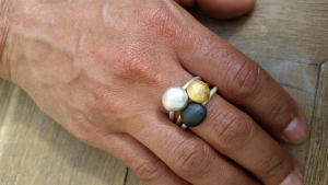 Ring "Las piedras" goldplattiert