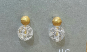 Ohrstecker mit Bergkristall goldplattiert