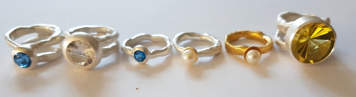 Ring "Organic" goldplattiert mit Süßwasserperle