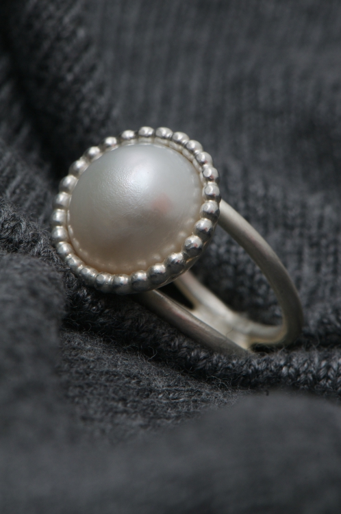 Ring "Vanille-Schnee-Macaron"