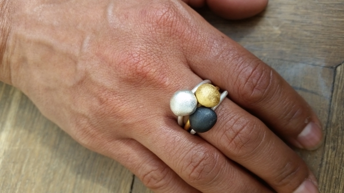 Ring "Las piedras" goldplattiert