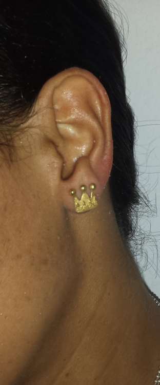 Krönchenohrstecker goldplattiert